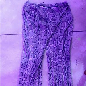 snake skin print pants